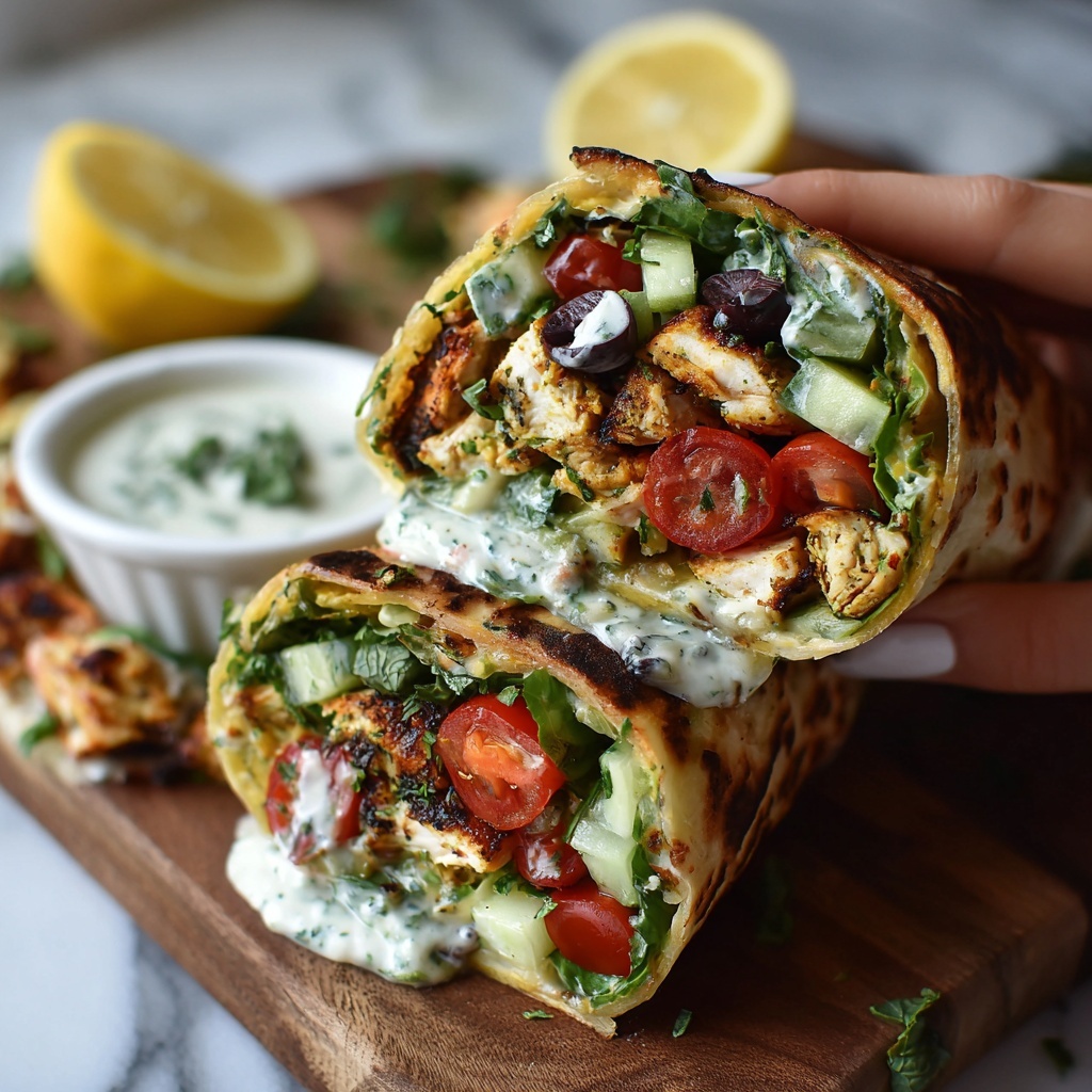 Mediterranean Chicken Wraps Recipe - Recipe Image