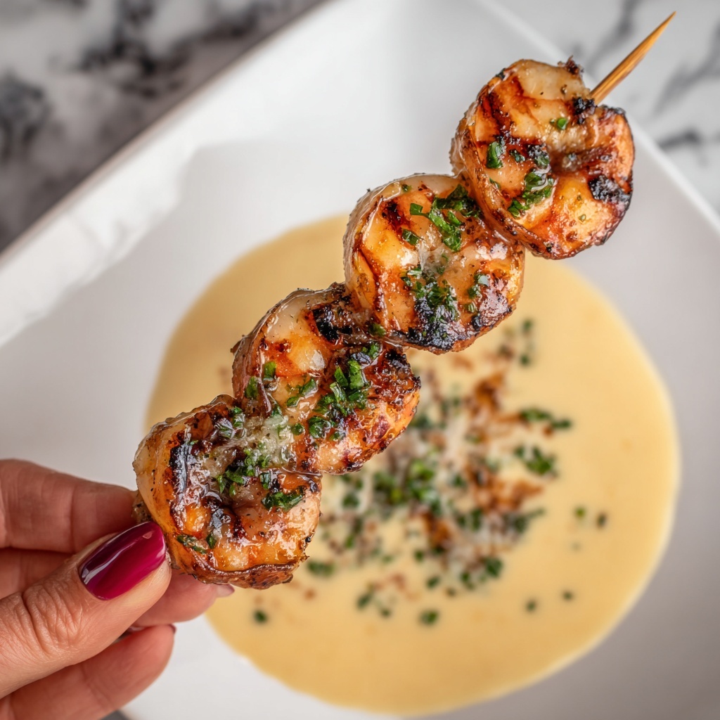 Grilled Shrimp Skewers with Garlic Butter Sauce Recipe - Recipe Image