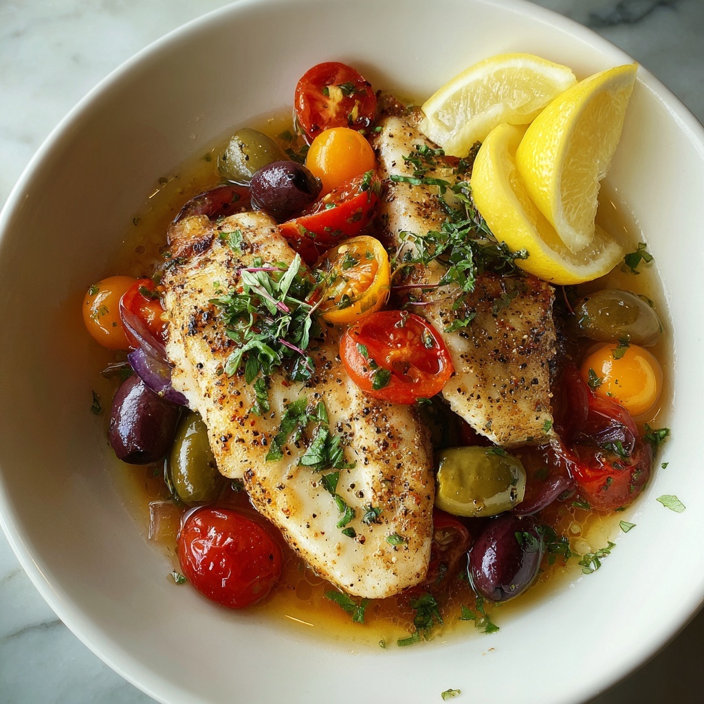 Mediterranean Baked Fish: A Flavorful Dinner Delight Recipe - Recipe Image