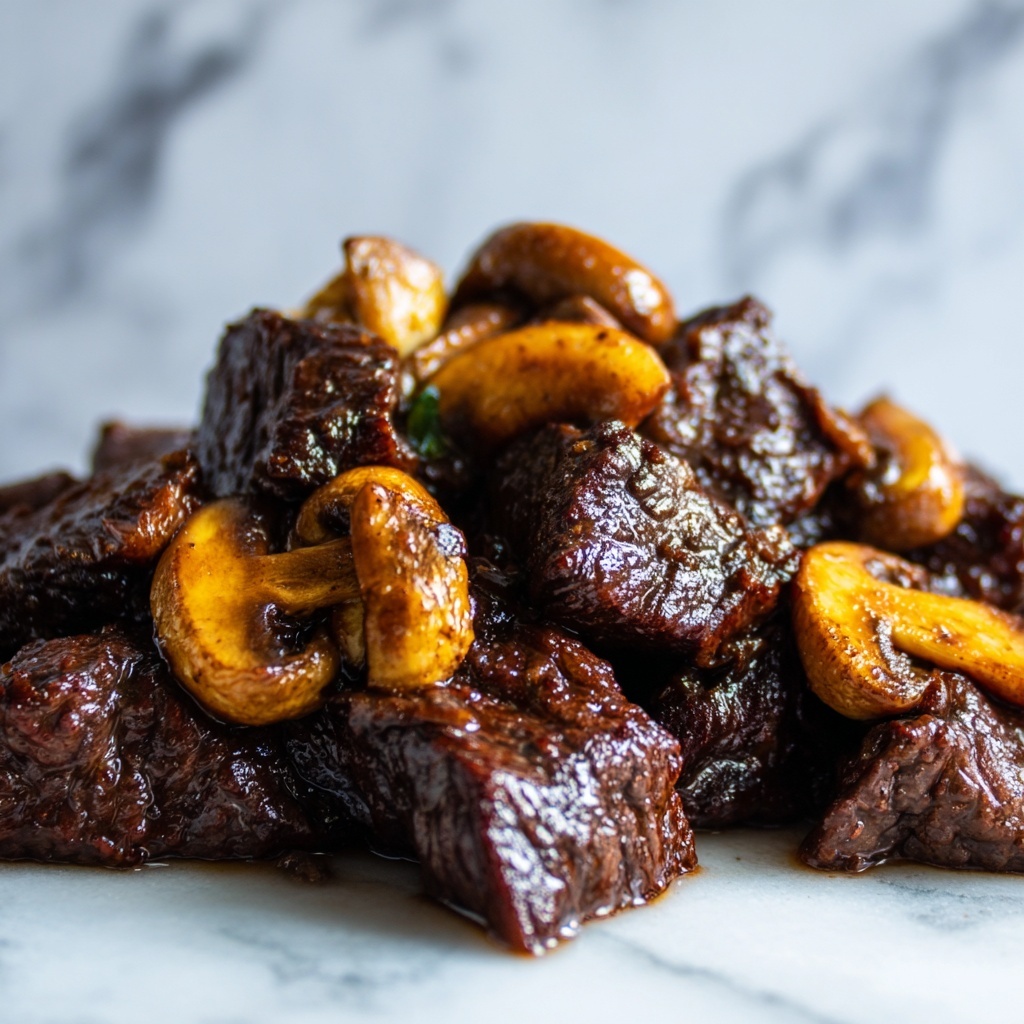 Creamy Crockpot Beef Tips & Mushrooms Recipe - Recipe Image