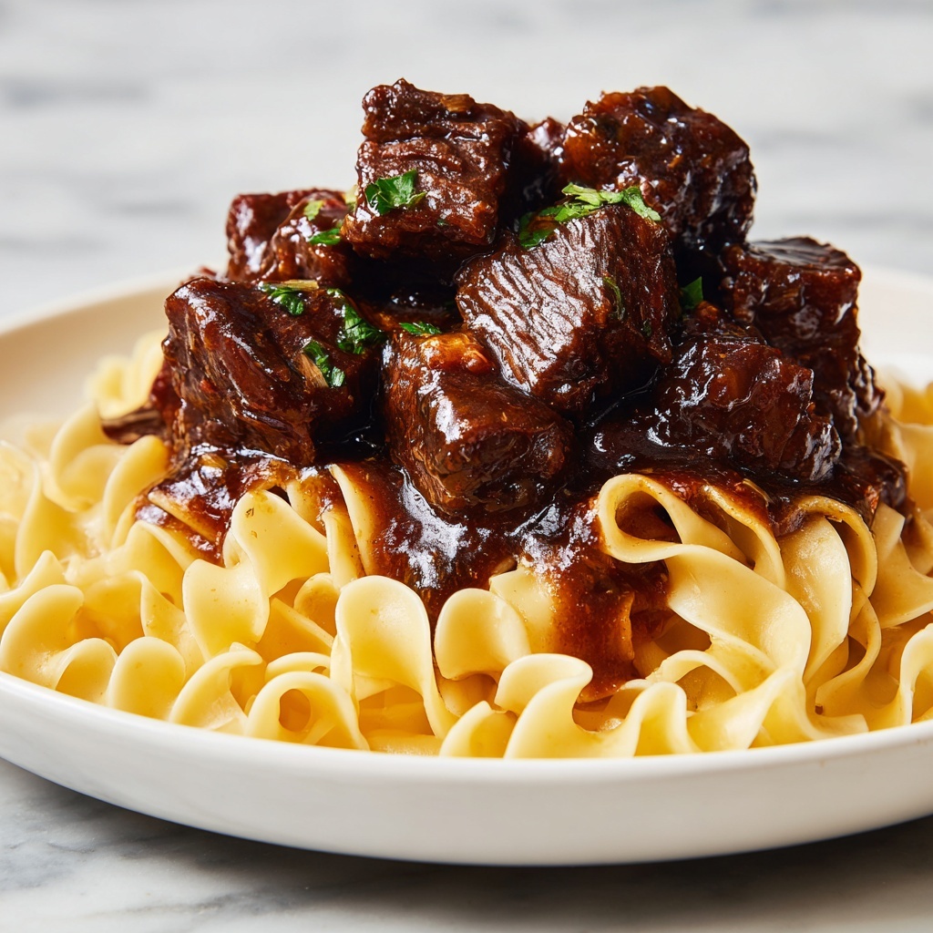 Crockpot Beef Tips & Noodles Recipe - Recipe Image