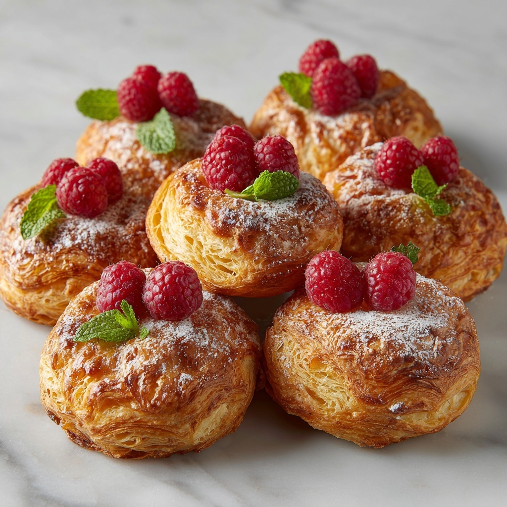 Choux Buns with Pistachio and Raspberry Filling Recipe - Recipe Image