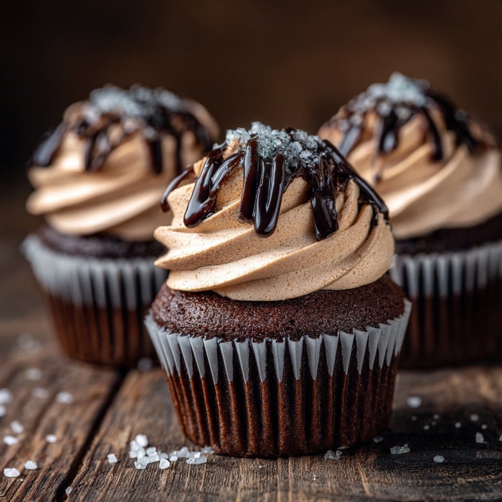 Salted Caramel Chocolate Cupcakes Recipe - Recipe Image