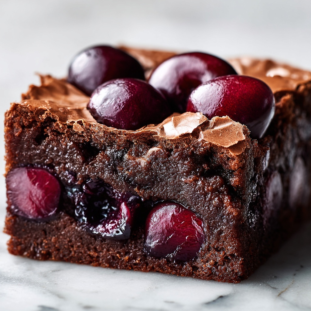 Roasted Cherry Brownies Recipe - Recipe Image