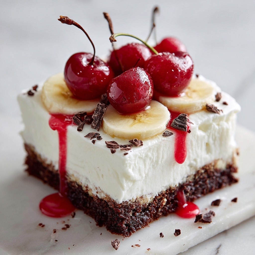 No-Bake Banana Split Cheesecake Recipe - Recipe Image