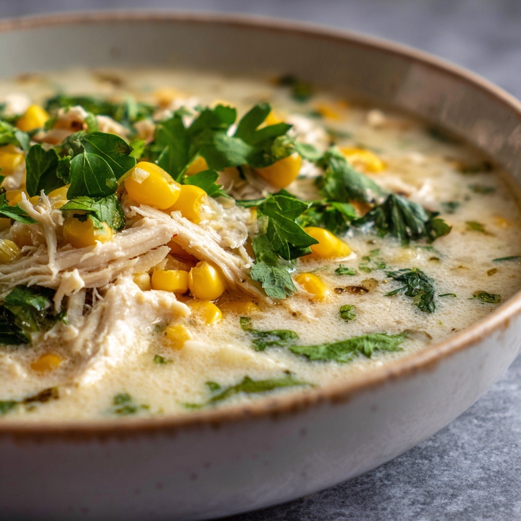 Creamy White Chicken Chili with Corn Recipe - Recipe Image