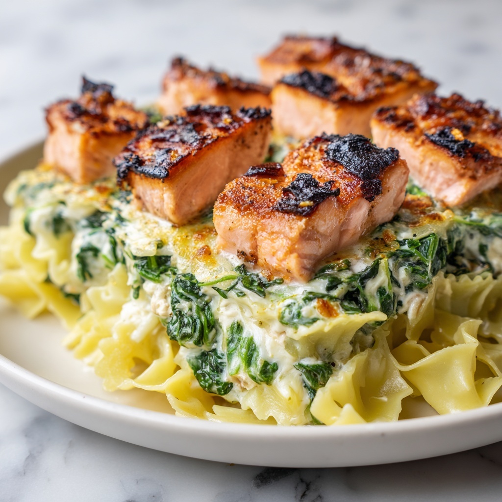 Blackened Salmon Stuffed with Spinach and Parmesan Recipe - Recipe Image