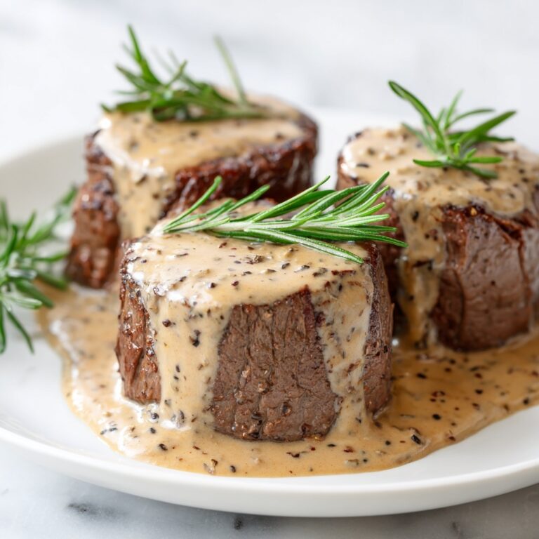 Filet Mignon with Peppercorn Sauce Recipe
