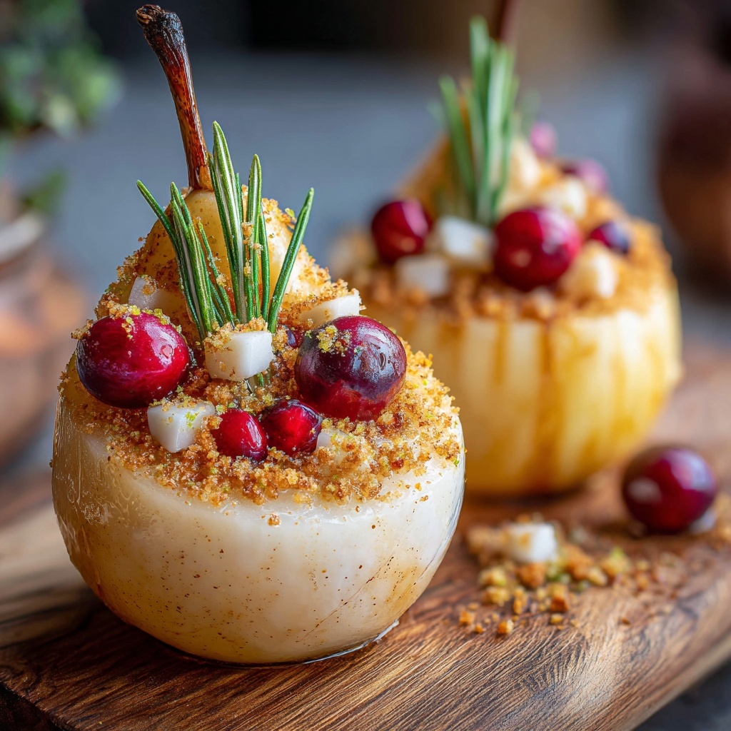 Baked Pears with Goat Cheese, Honey, and Cranberries Recipe - Recipe Image