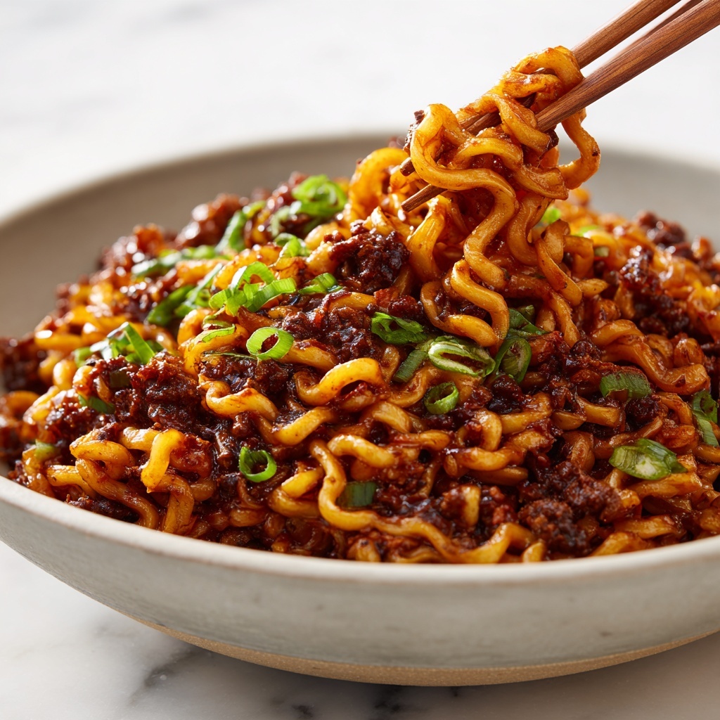 Saucy Ramen Noodles with Tofu and Veggies Recipe - Recipe Image