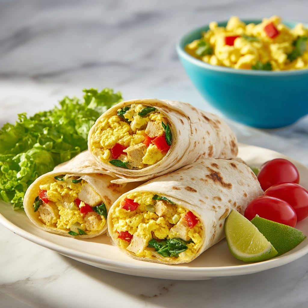 Vegetable and Cheese Breakfast Burritos Recipe - Recipe Image