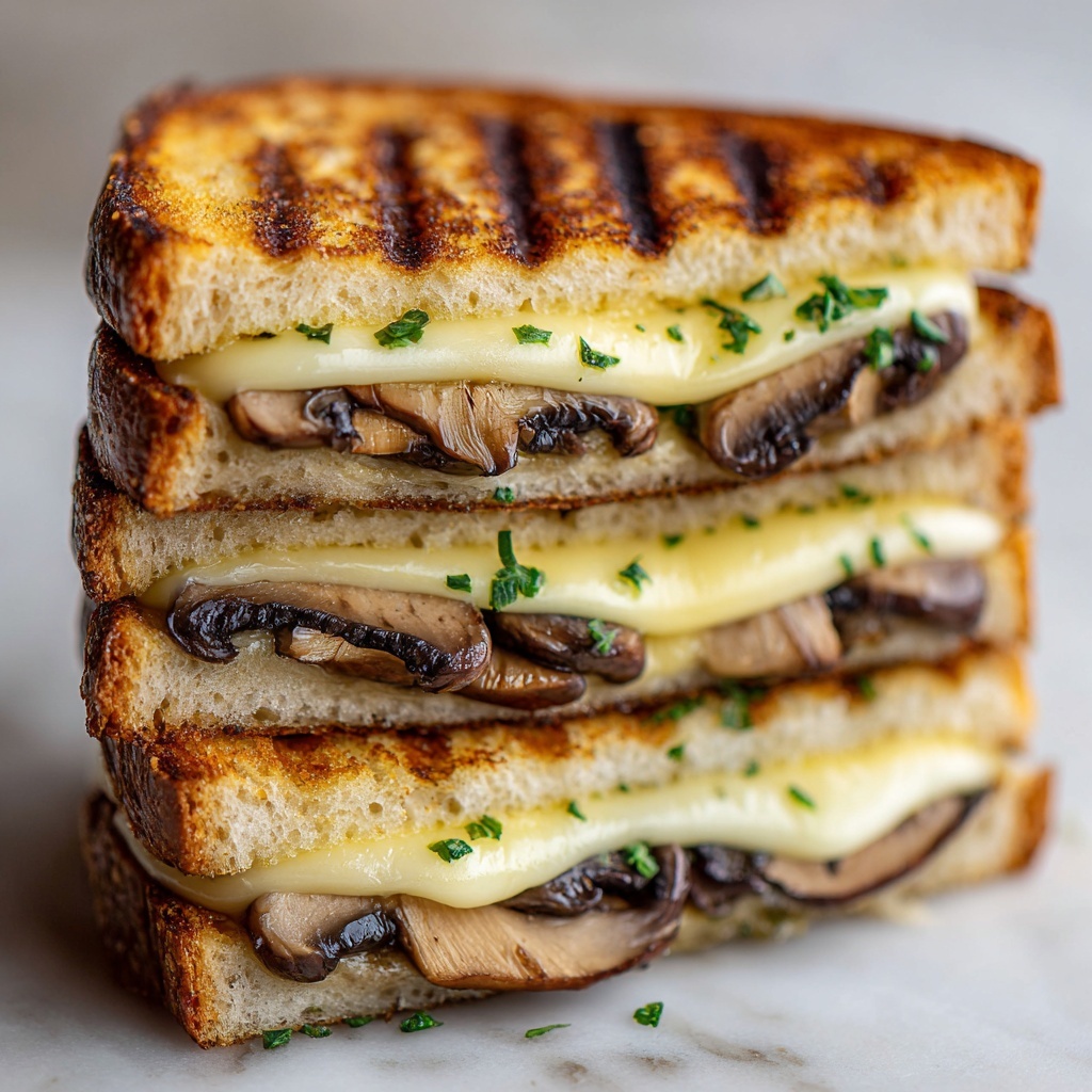 Cheesy Mushroom Melt Sandwich Recipe - Recipe Image