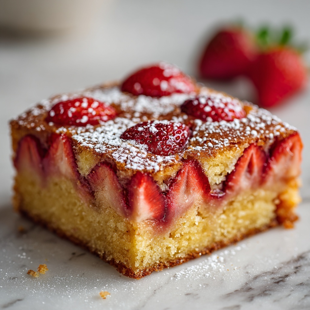 Strawberry Rhubarb Cake Recipe - Recipe Image