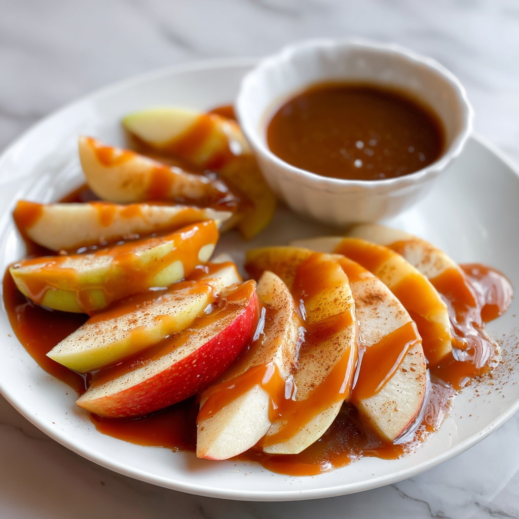 Oven Apple Wedges Fries with Caramel Cream Dipping Sauce Recipe - Recipe Image