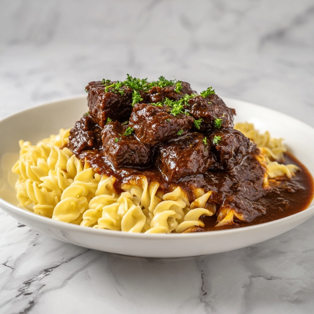 Crockpot Beef Tips & Noodles Recipe - Recipe Image