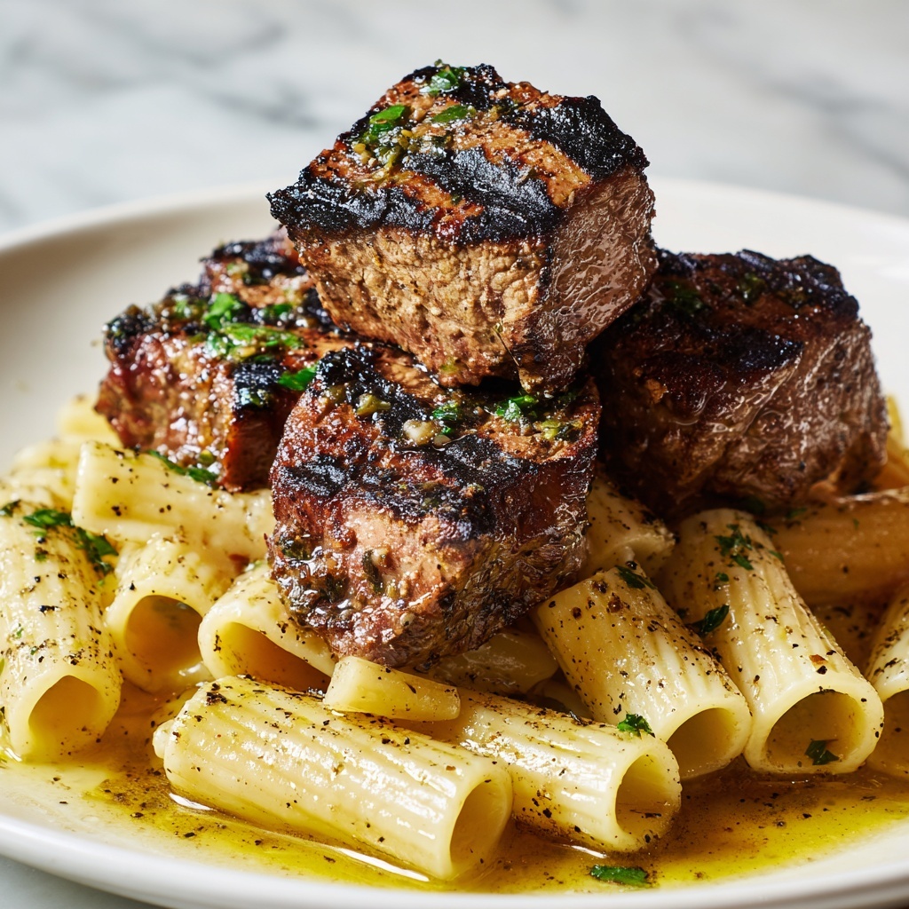 Garlic Butter Steak with Rigatoni Recipe - Recipe Image