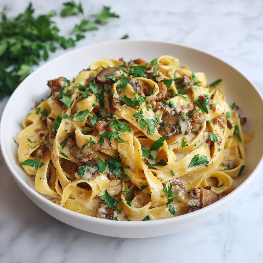 Creamy Ground Beef Alfredo Pasta Recipe - Recipe Image