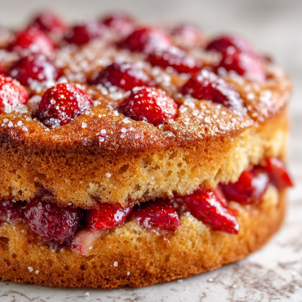 Nana’s Strawberry Rhubarb Cake Recipe - Recipe Image