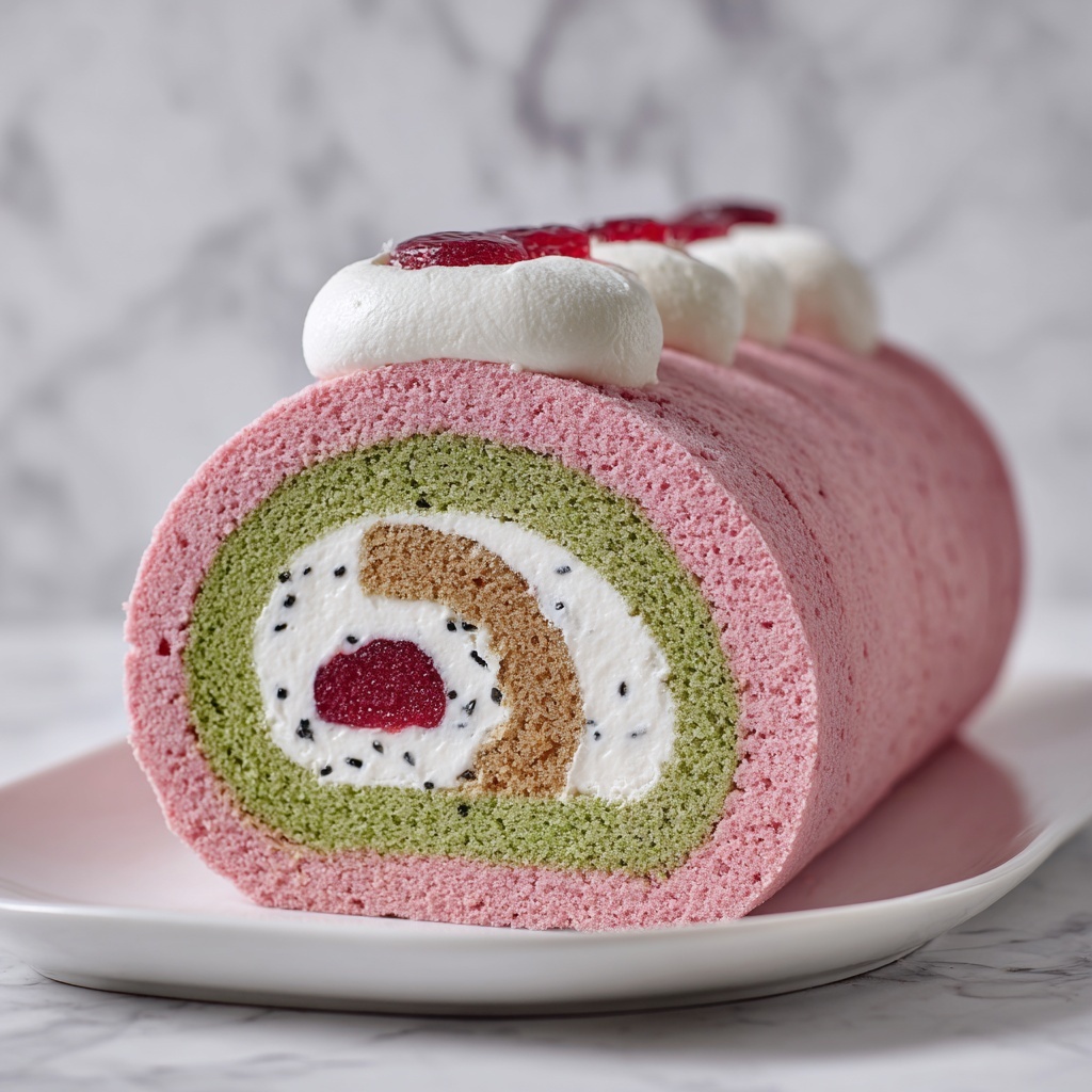 Japanese Cotton Candy Swiss Cake Roll Recipe - Recipe Image