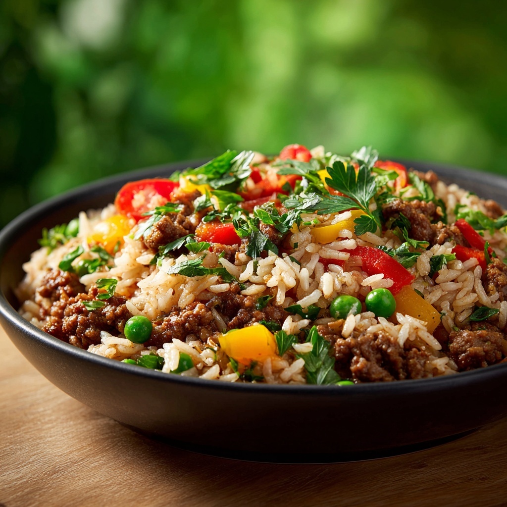 Beef and Pepper Rice Bowl Recipe - Recipe Image
