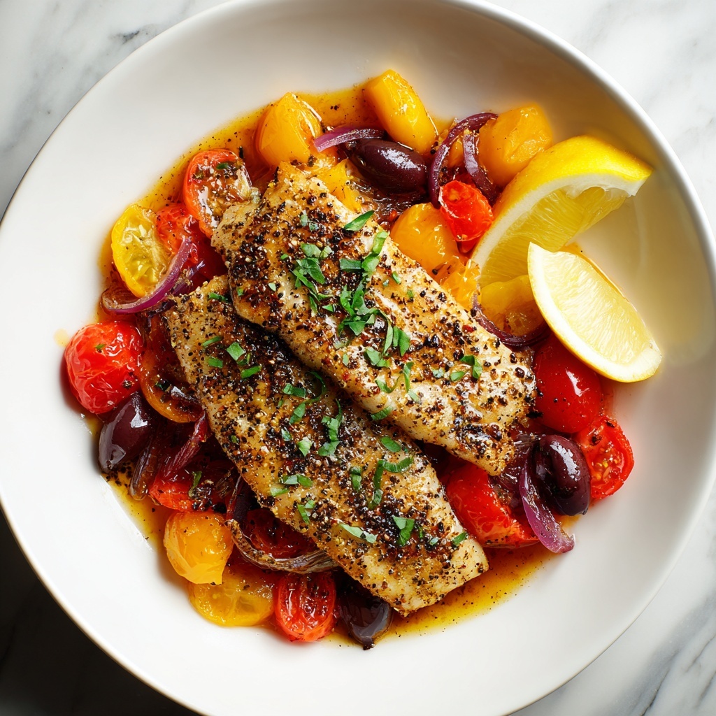Mediterranean Baked Fish: A Flavorful Dinner Delight Recipe - Recipe Image