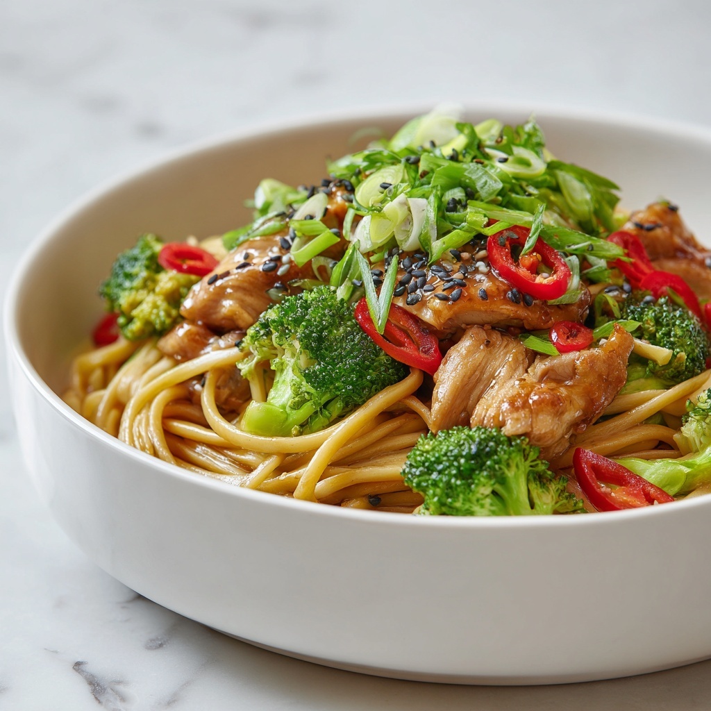 Chicken Stir-Fry with Rice Noodles Recipe - Recipe Image