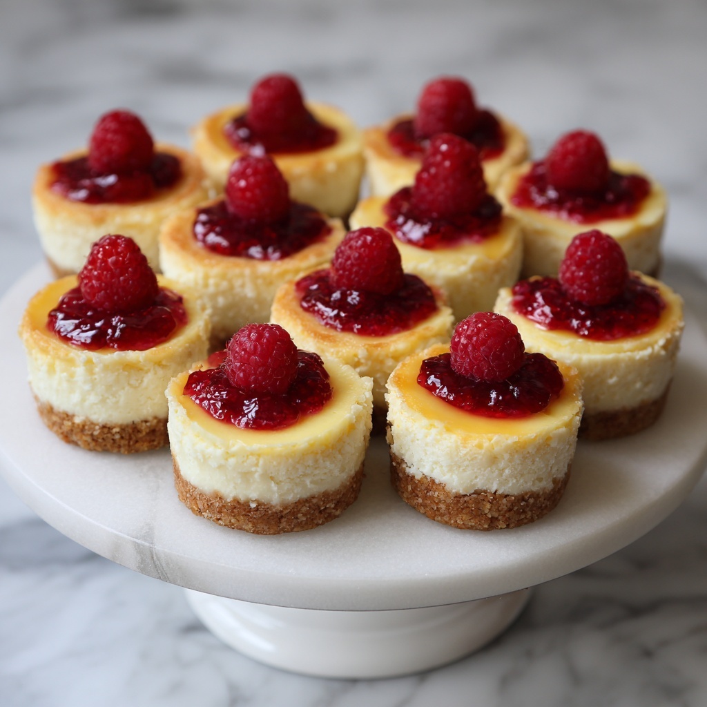 Lemon Mini Cheesecakes with Berry Swirl Recipe - Recipe Image