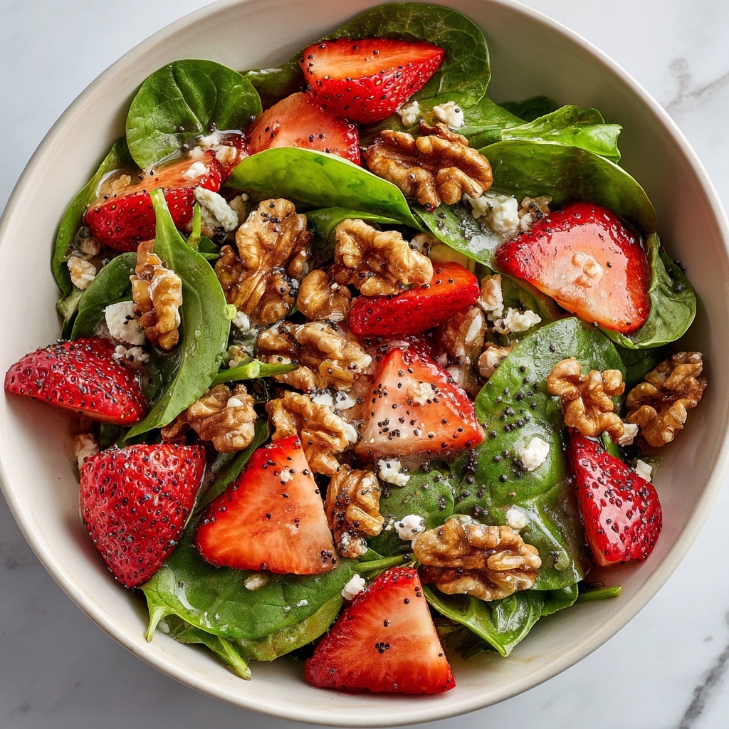 Spinach Strawberry Salad with Balsamic Poppy Seed Dressing Recipe - Recipe Image