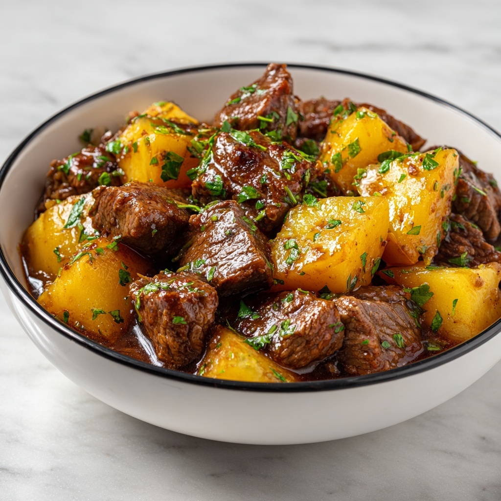 Slow Cooker Garlic Butter Beef Bites & Potatoes Recipe - Recipe Image