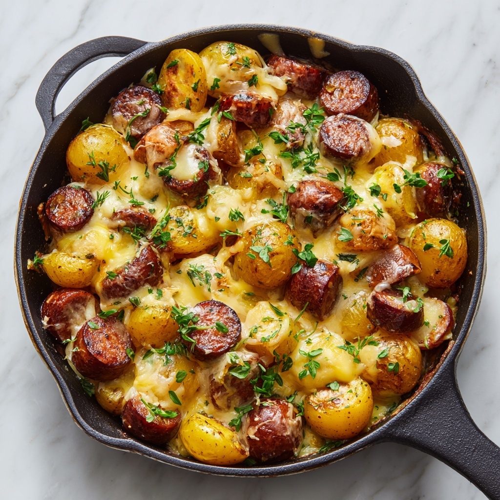 Cheesy Ranch Potatoes and Smoked Sausage Recipe - Recipe Image