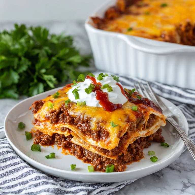 Beef & Cheese Enchilada Casserole Recipe