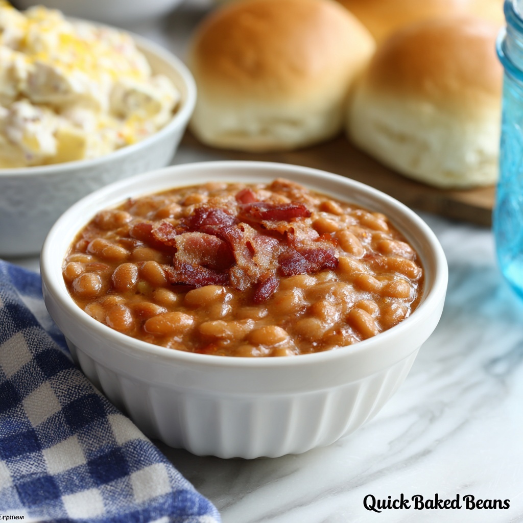 Quick Baked Beans with Bacon Recipe - Recipe Image