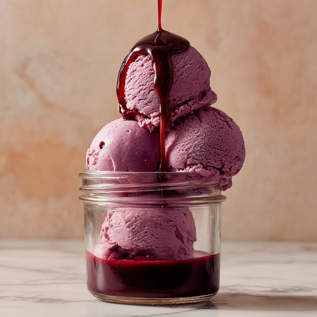 Black Cherry Vegan Ice Cream with Amaretto and Coconut Cream Recipe - Recipe Image
