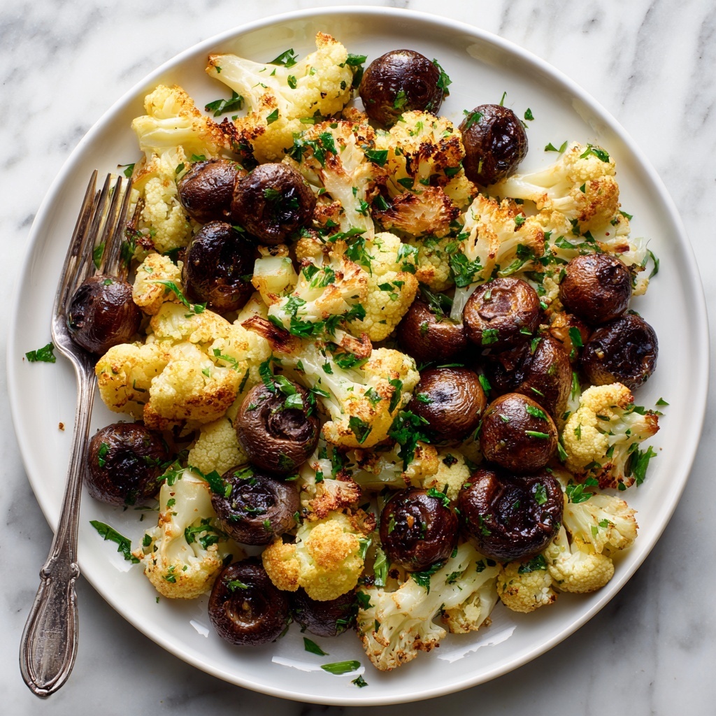 Garlic Cauliflower and Mushrooms Recipe - Recipe Image
