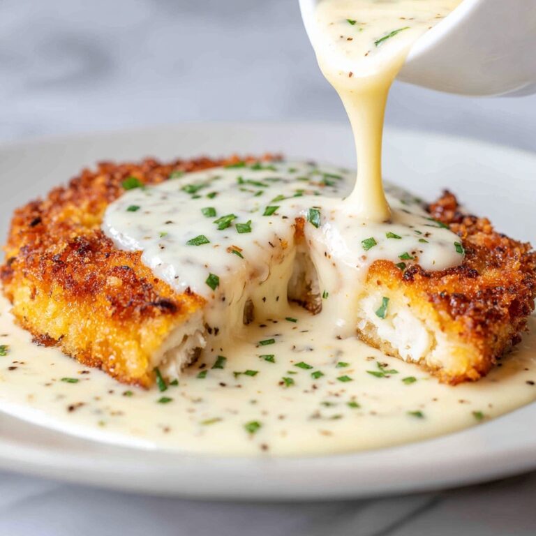 Parmesan Crusted Chicken with Creamy Garlic Sauce Recipe