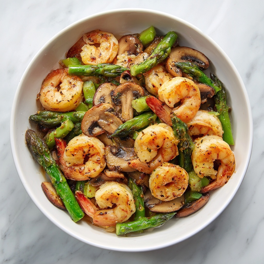 Shrimp and Asparagus Stir-Fry with Mushrooms Recipe - Recipe Image