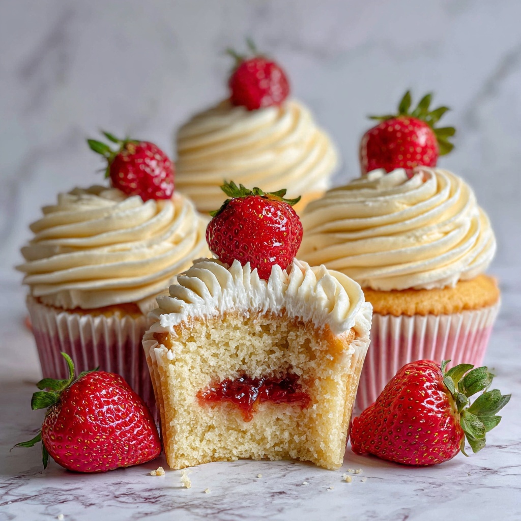 Strawberry Filled Cupcakes Recipe - Recipe Image