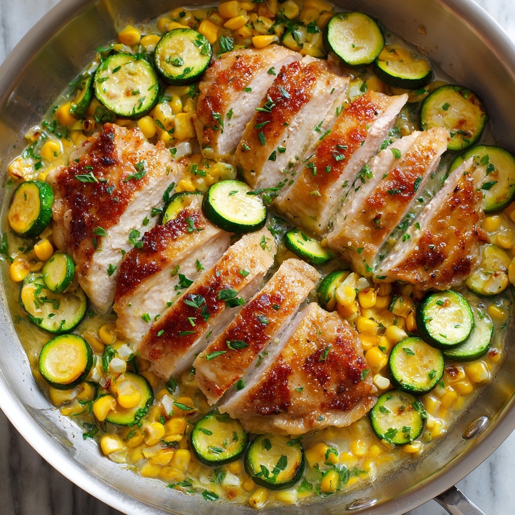Garlic Butter Chicken with Zucchini & Corn Recipe - Recipe Image