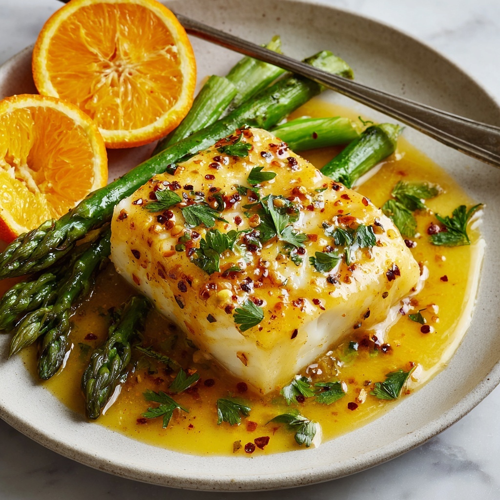 Baked Cod with Orange Beurre Blanc Recipe - Recipe Image