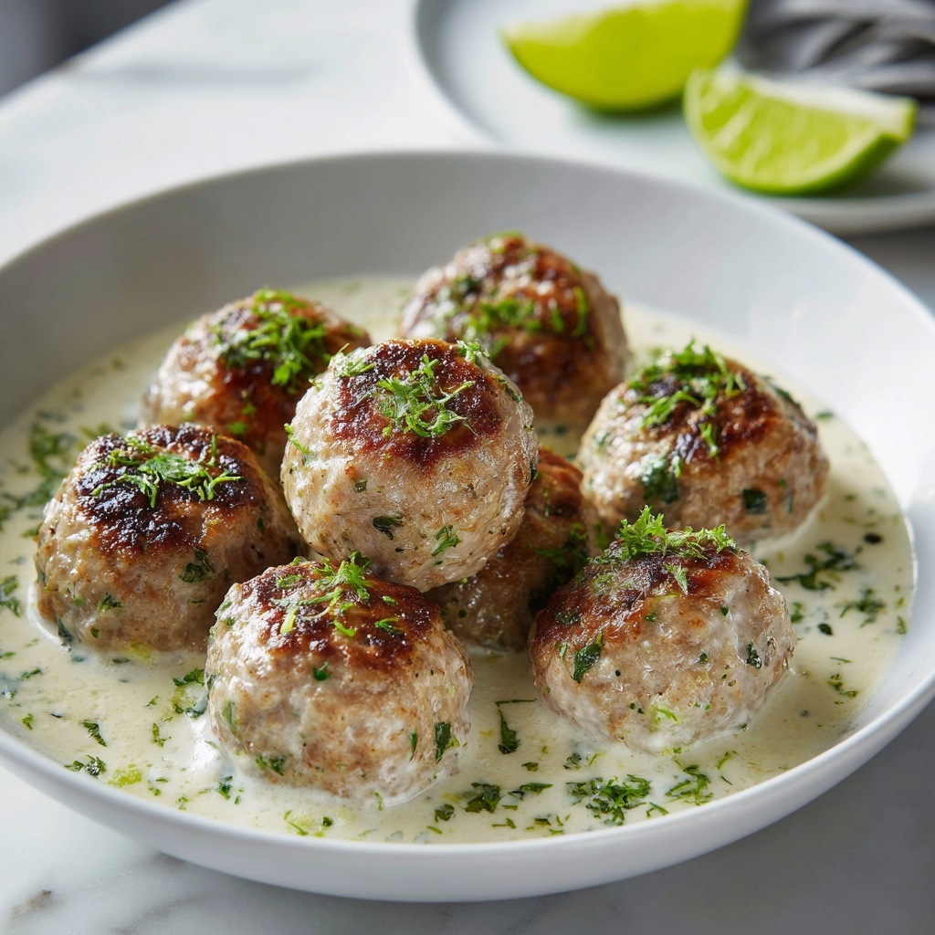 Greek Chicken Meatballs with Feta and Herbs Recipe - Recipe Image