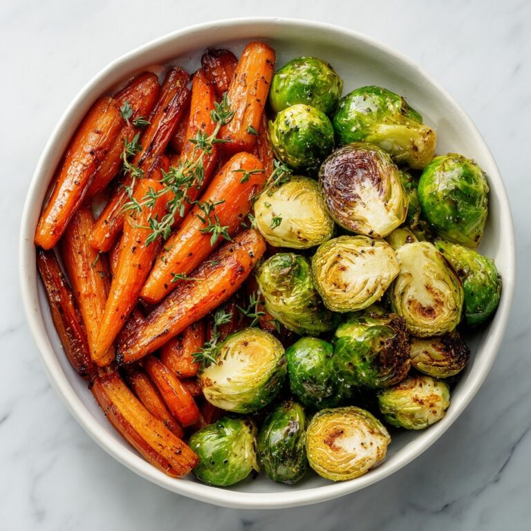 Roasted Carrots and Brussels Sprouts with Balsamic and Honey Recipe