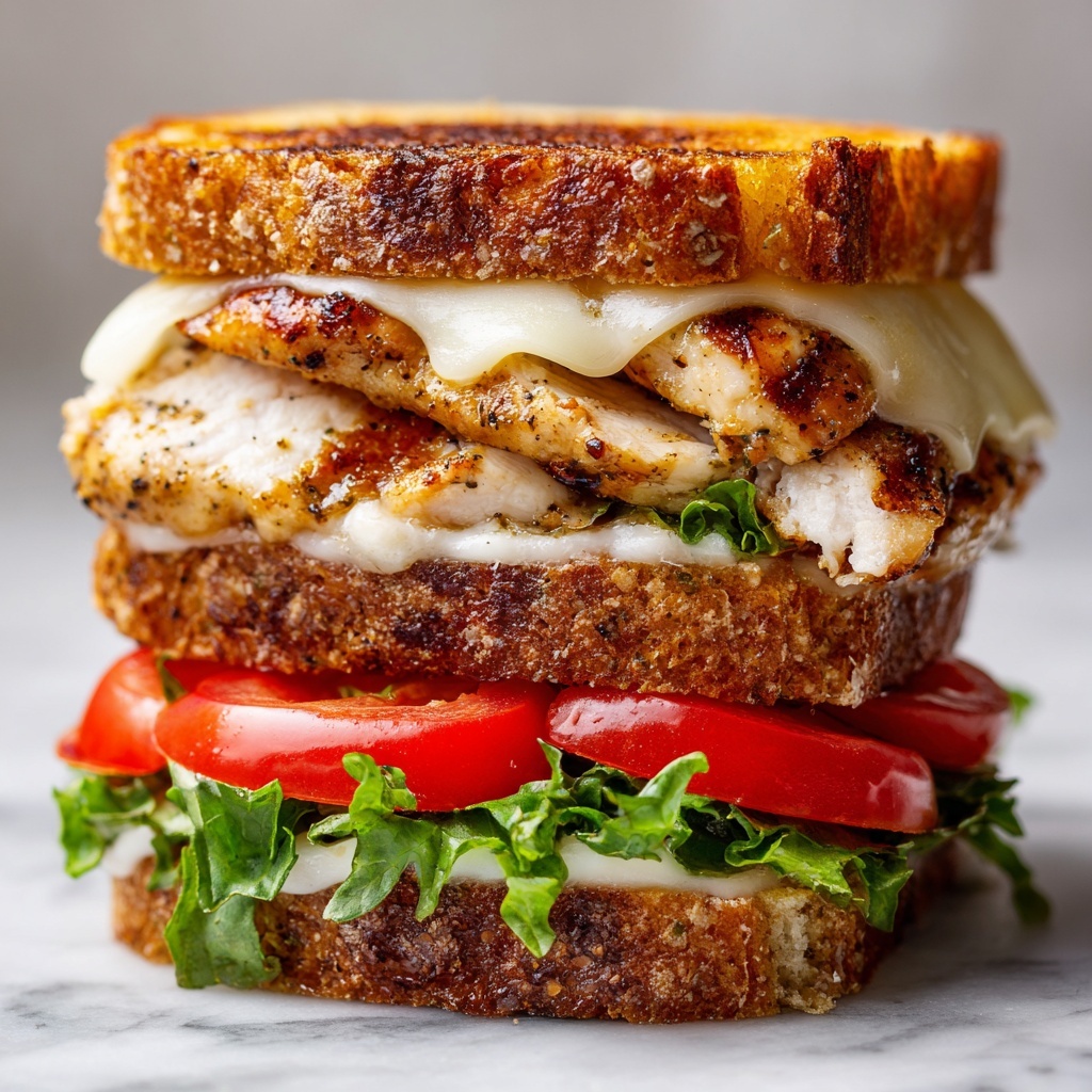Garlic Butter Lettuce Tomato & Grilled Chicken Sandwich Recipe - Recipe Image