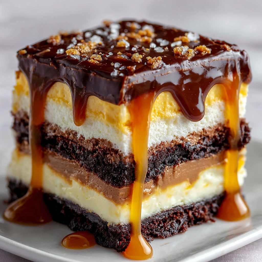 Caramel Brownie Cheesecake Recipe - Recipe Image