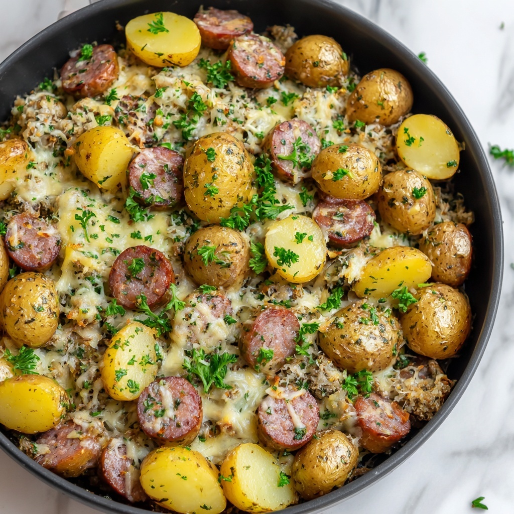 Cheesy Ranch Potatoes and Smoked Sausage Recipe - Recipe Image