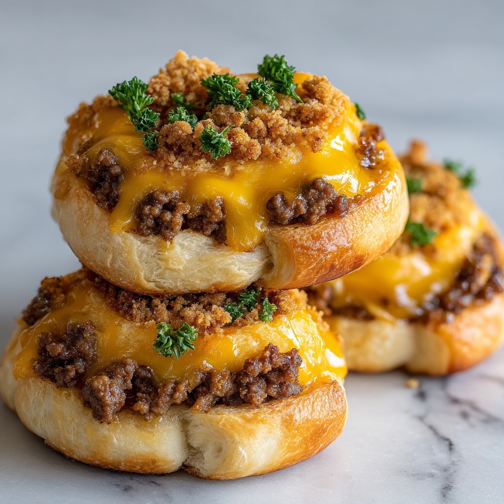Garlic Butter Cheeseburger Rollups Recipe - Recipe Image
