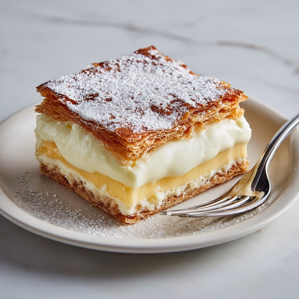 Puff Pastry Vanilla Custard Cream Squares Recipe - Recipe Image