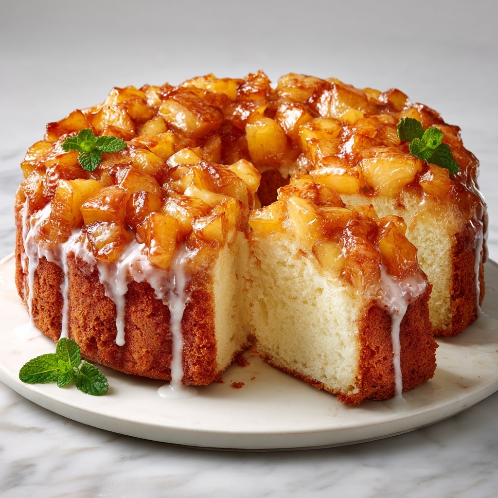 Peach Cobbler Pound Cake with Cinnamon Glaze Recipe - Recipe Image