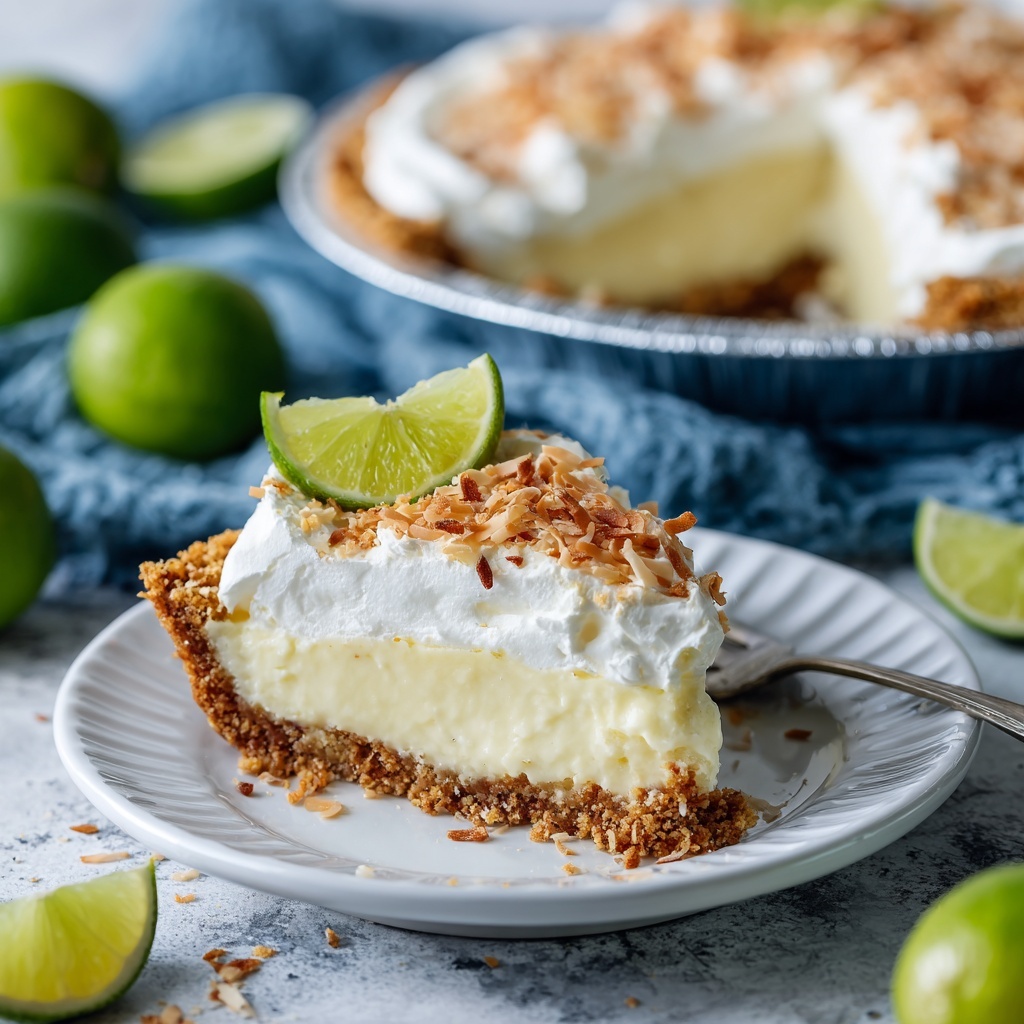 No-Bake Coconut Key Lime Pie Recipe - Recipe Image