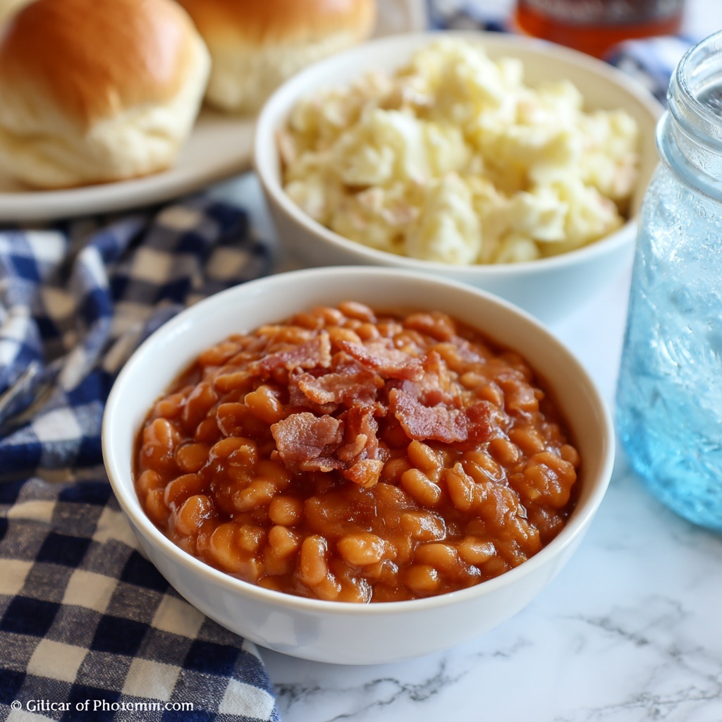 Quick Baked Beans with Bacon Recipe - Recipe Image