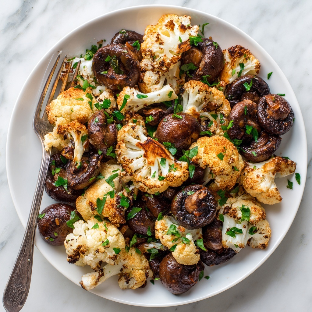 Garlic Cauliflower and Mushrooms Recipe - Recipe Image